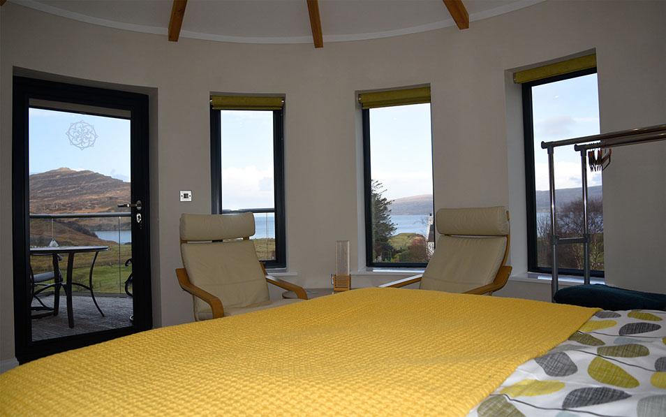 Our Self Catering accommodation offers stunning sea views of the Isle of Skye from our comfortable King Size Double Bed
