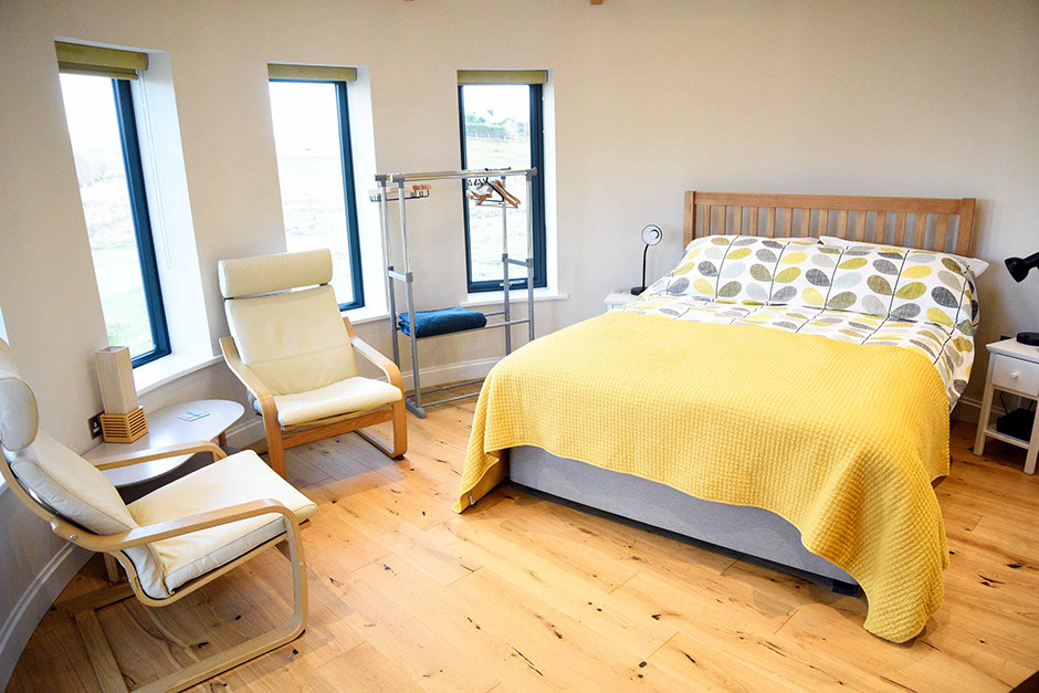 Isle of Skye Rotunda contains a king size double bed with inside seating area and WIFI guest Internet Access